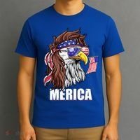 Patriotic Bald Eagle Mullet USA American Flag 4th Of July T-Shirt thumb 3