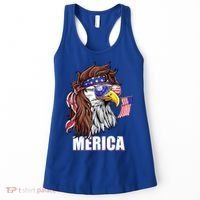Patriotic Bald Eagle Mullet USA American Flag 4th Of July Women's Tank Top thumb 0