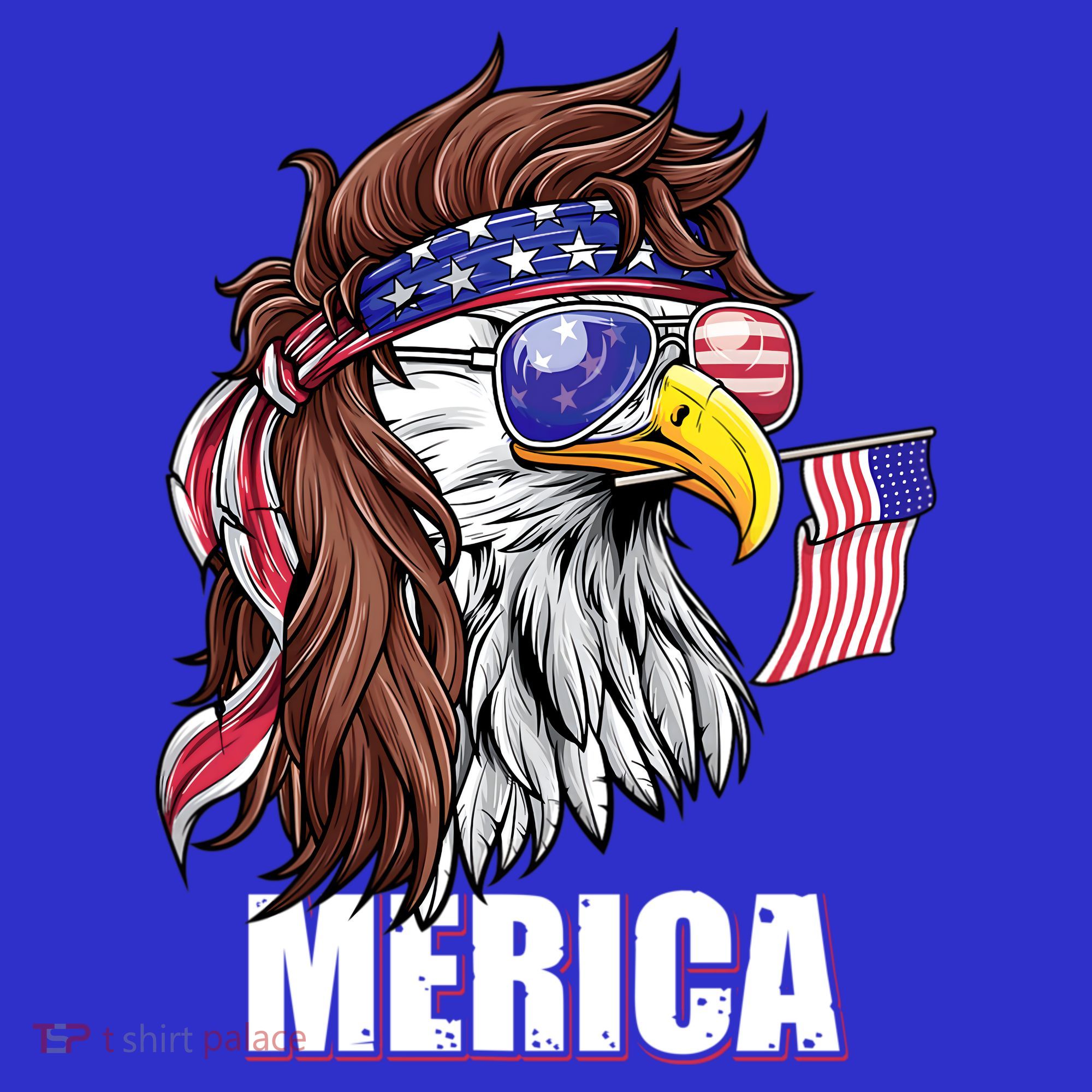 Patriotic Bald Eagle Mullet USA American Flag 4th Of July Baby Bodysuit