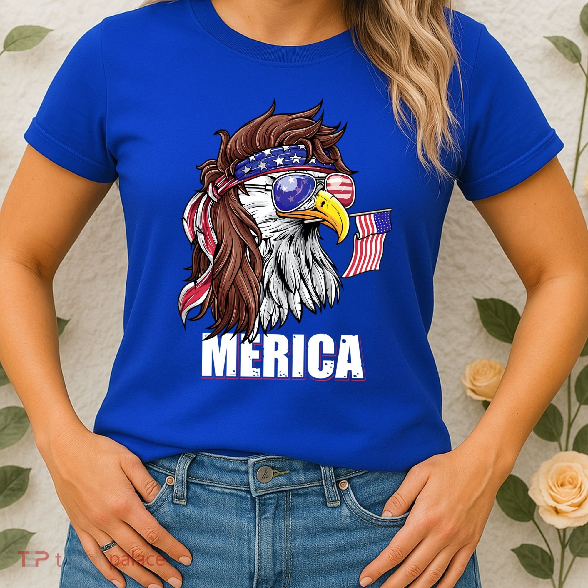 Patriotic Bald Eagle Mullet USA American Flag 4th Of July Women's T-Shirt