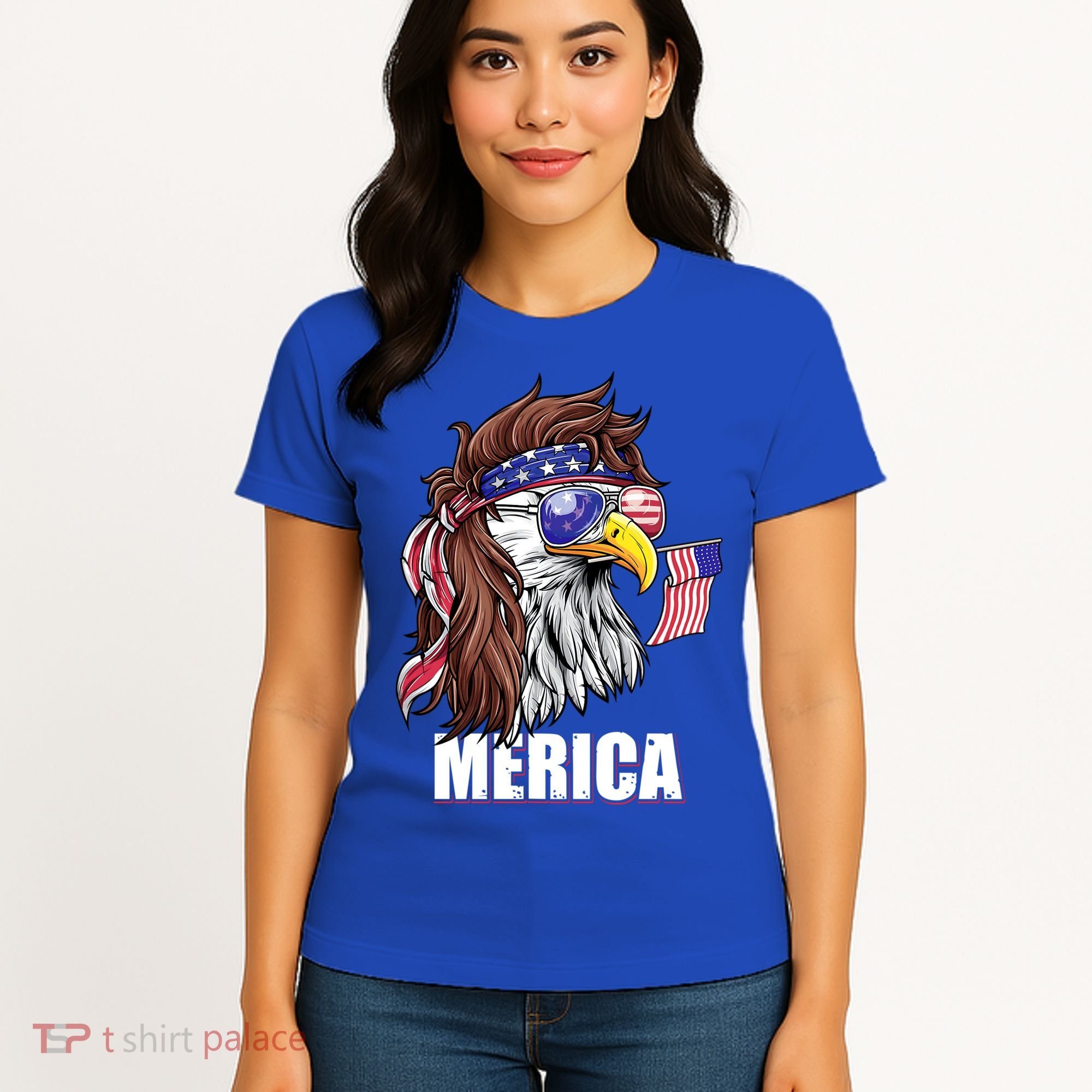 Patriotic Bald Eagle Mullet USA American Flag 4th Of July Women's T-Shirt