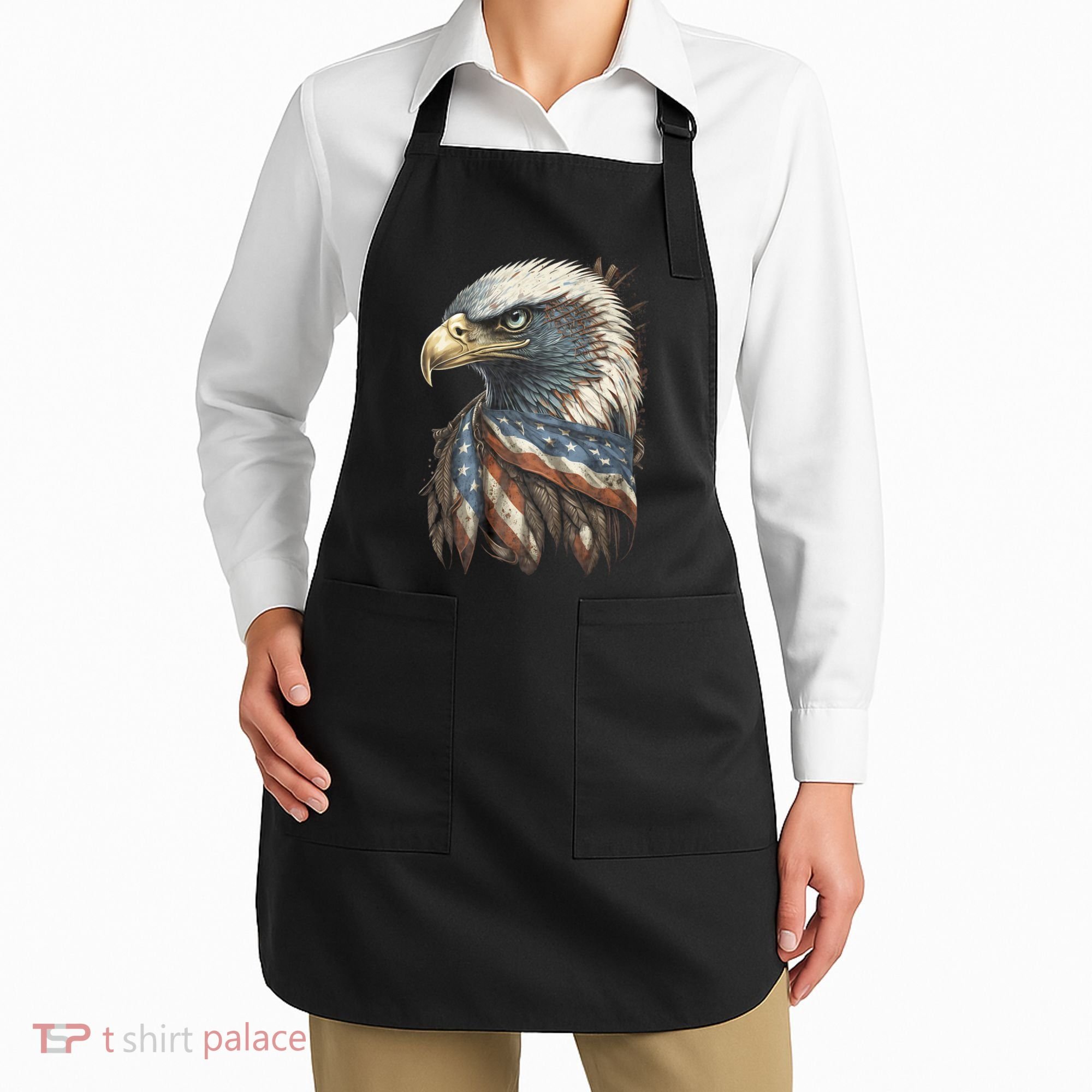 Patriotic Bald Eagle 4th Of July Usa American Flag Apron