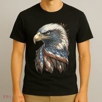 Patriotic Bald Eagle 4th Of July Usa American Flag T-Shirt thumb 3