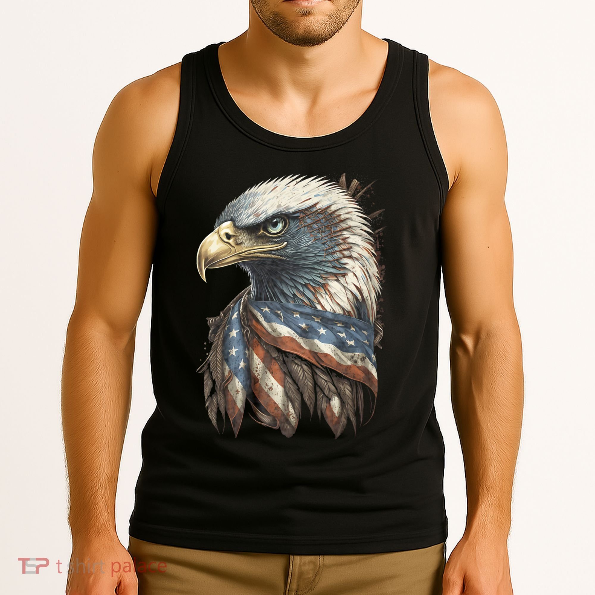 Patriotic Bald Eagle 4th Of July Usa American Flag Tank Top