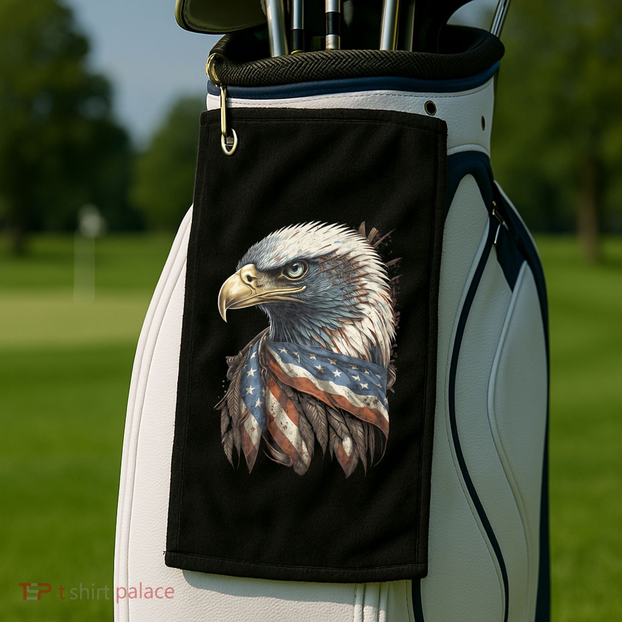 Patriotic Bald Eagle 4th Of July Usa American Flag Golf Towel
