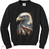 Patriotic Bald Eagle 4th Of July Usa American Flag Kids Sweatshirt thumb 0