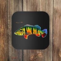 Peacock Bass Fishing Fish & Hoodies By Black Fly Coaster thumb 0