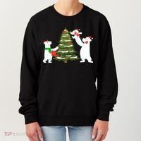 Polar Bear Family With Christmas Tree Women's Sweatshirt thumb 0
