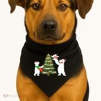 Polar Bear Family With Christmas Tree USA-Made Doggie Bandana thumb 1