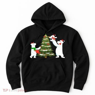 Polar Bear Family With Christmas Tree Hoodie