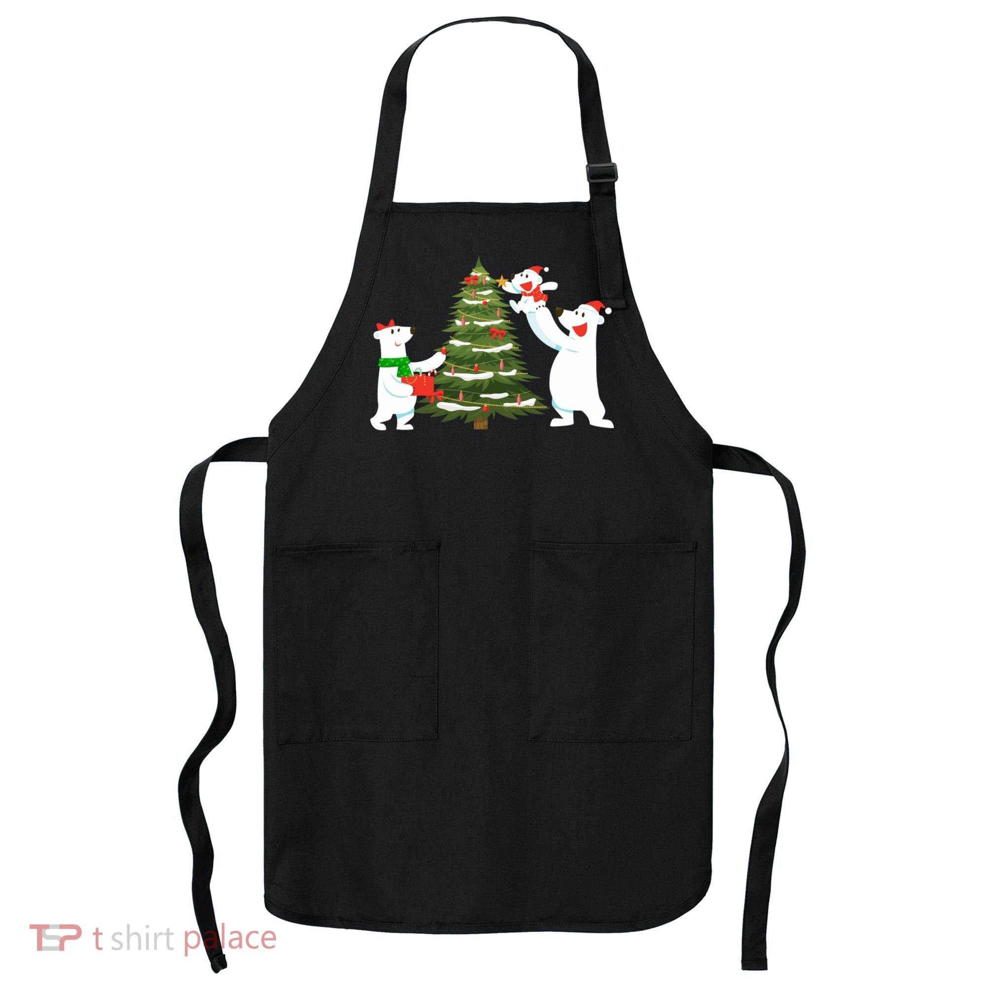 Polar Bear Family With Christmas Tree Apron