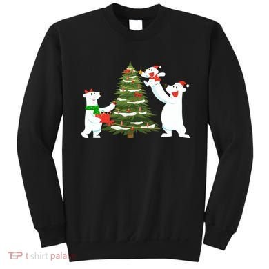 Polar Bear Family With Christmas Tree Sweatshirt