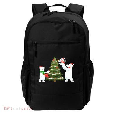 Polar Bear Family With Christmas Tree Backpack