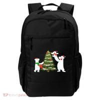 Polar Bear Family With Christmas Tree Backpack thumb 0