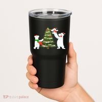 Polar Bear Family With Christmas Tree Tumbler thumb 2