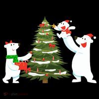 Polar Bear Family With Christmas Tree Mousepad thumb 1