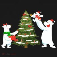 Polar Bear Family With Christmas Tree Ornament thumb 1
