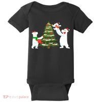 Polar Bear Family With Christmas Tree Baby Bodysuit thumb 0