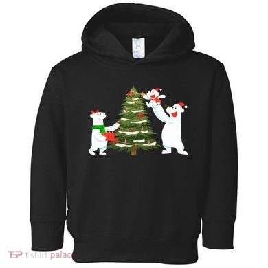 Polar Bear Family With Christmas Tree Toddler Hoodie