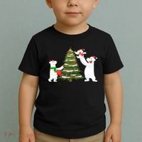 Polar Bear Family With Christmas Tree Toddler T-Shirt thumb 2