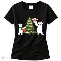 Polar Bear Family With Christmas Tree Women's T-Shirt thumb 0