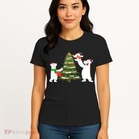 Polar Bear Family With Christmas Tree Women's T-Shirt thumb 4