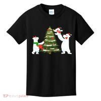 Polar Bear Family With Christmas Tree Kids T-Shirt thumb 0