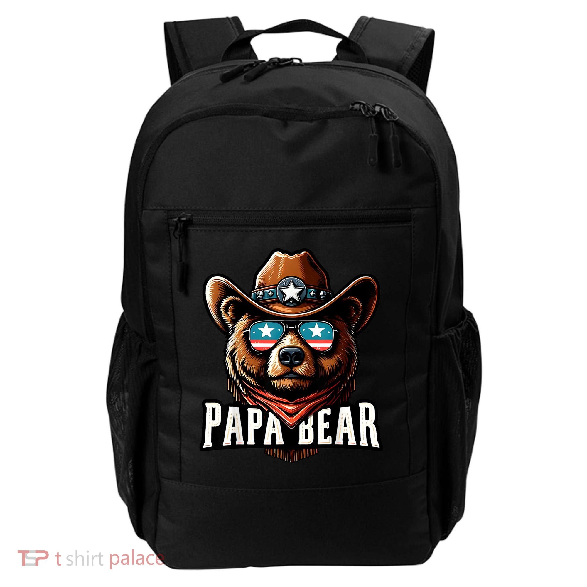 Papa Bear Fathers Day Gift Patriotic Proud Best Dad Backpack