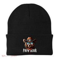 Papa Bear Fathers Day Gift Patriotic Proud Best Dad Beanie thumb 0
