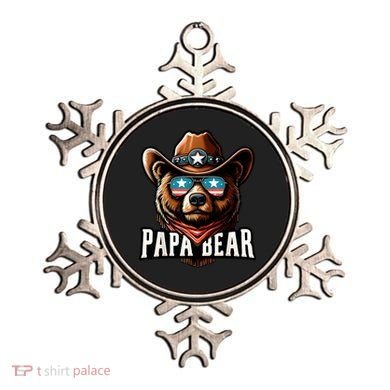 Papa Bear Fathers Day Gift Patriotic Proud Best Dad Ornament