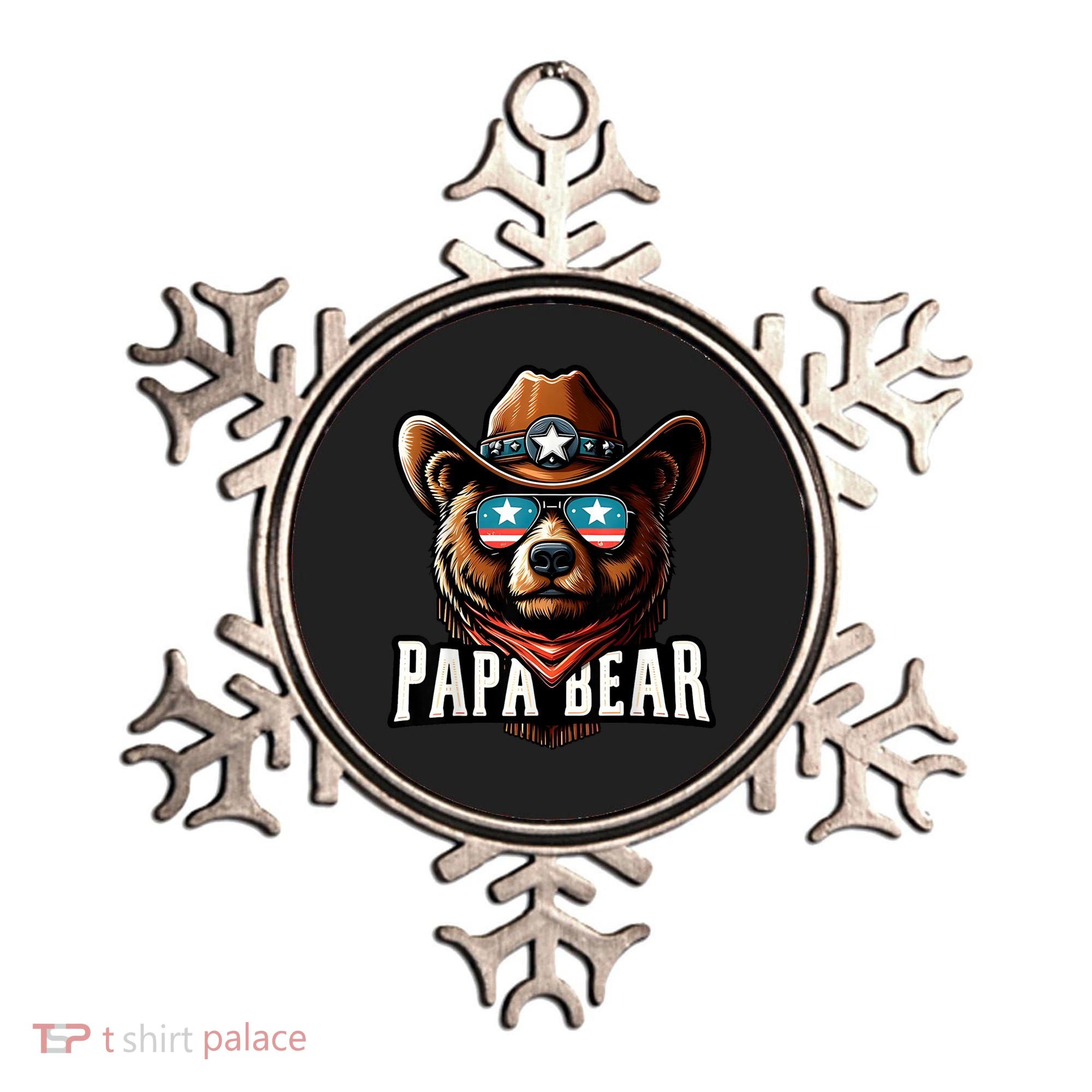 Papa Bear Fathers Day Gift Patriotic Proud Best Dad Ornament