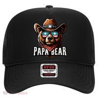 Papa Bear Fathers Day Gift Patriotic Proud Best Dad Hat thumb 0