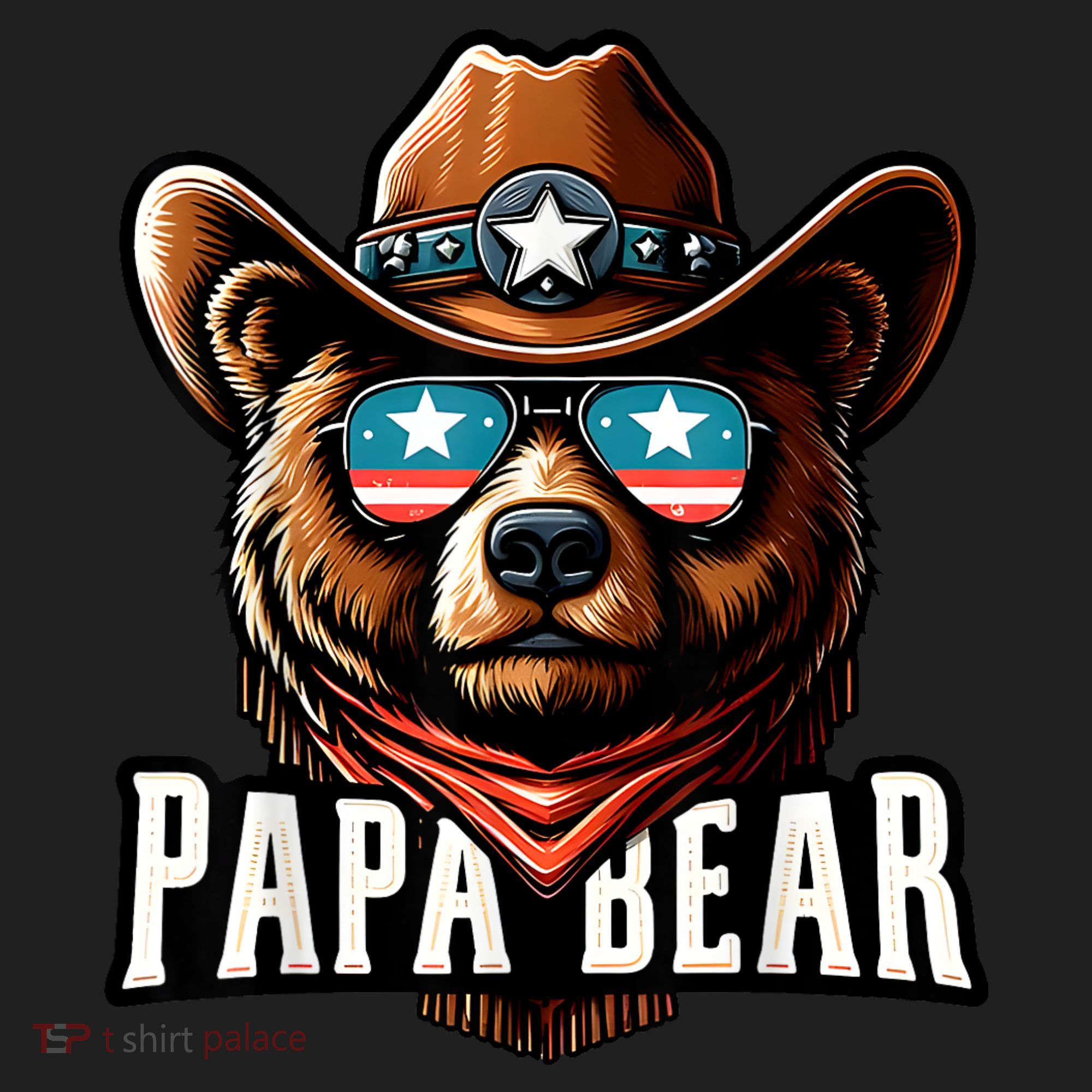 Papa Bear Fathers Day Gift Patriotic Proud Best Dad Hat