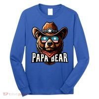 Papa Bear Fathers Day Gift Patriotic Proud Best Dad Long Sleeve Shirt thumb 0