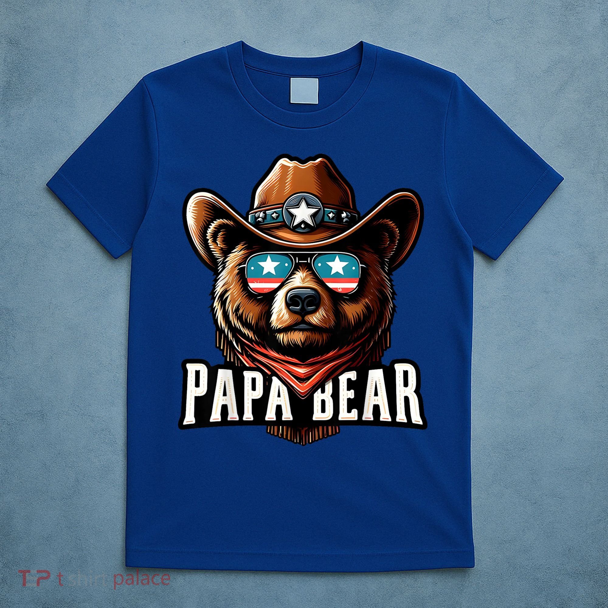 Papa Bear Fathers Day Gift Patriotic Proud Best Dad T-Shirt