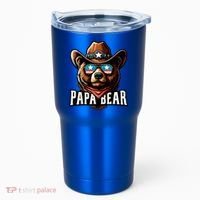 Papa Bear Fathers Day Gift Patriotic Proud Best Dad Tumbler thumb 0