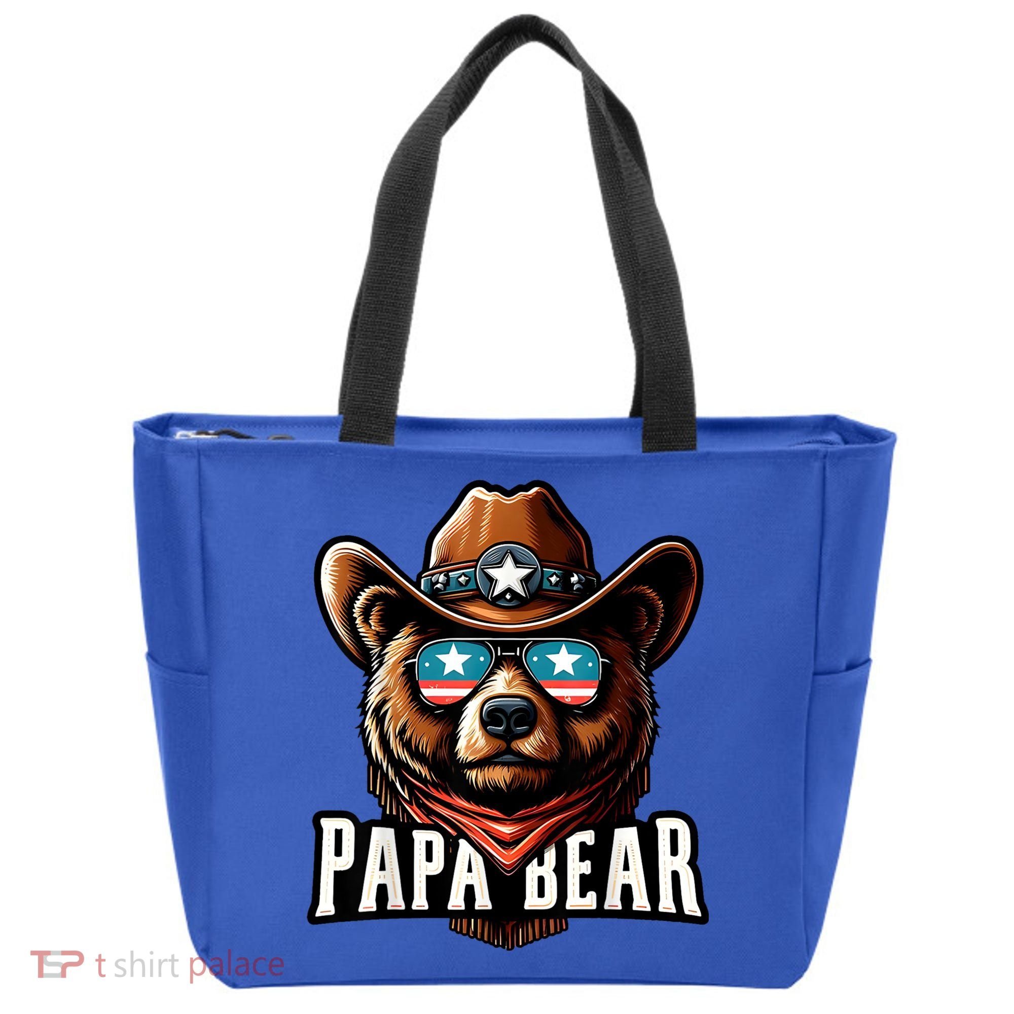 Papa Bear Fathers Day Gift Patriotic Proud Best Dad Tote Bag