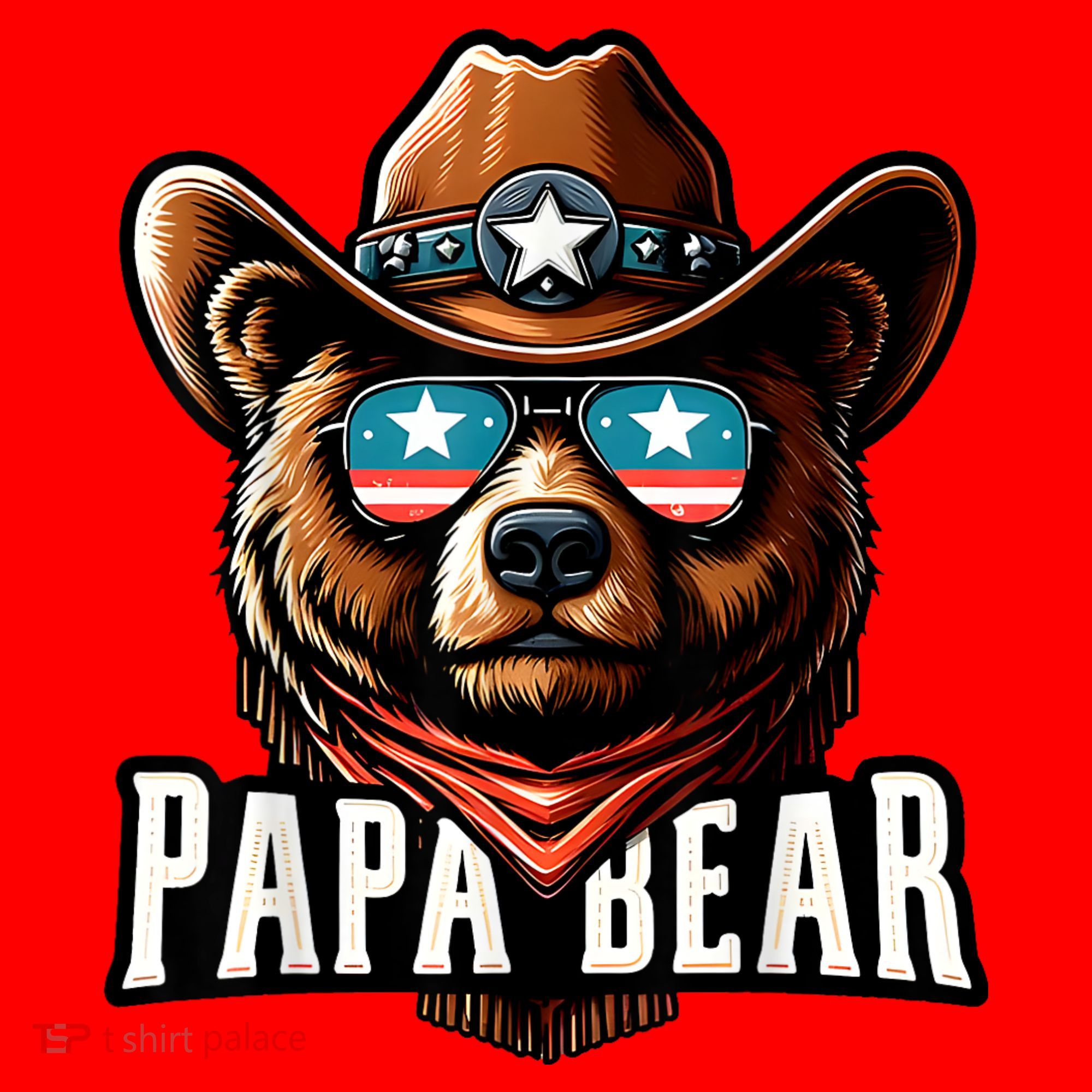 Papa Bear Fathers Day Gift Patriotic Proud Best Dad Santa Hat