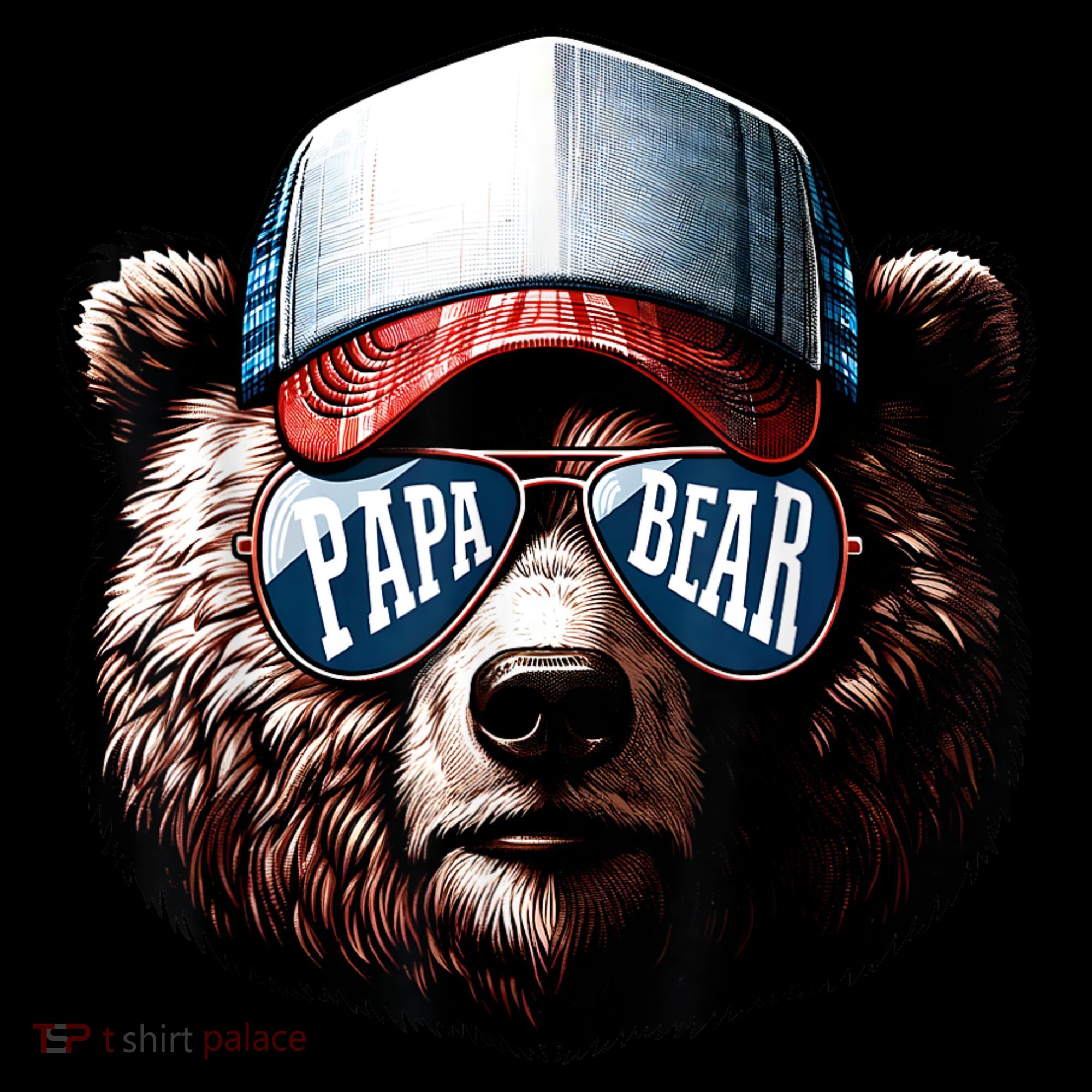 Papa Bear Face Fathers Day Daddy Bear Coaster
