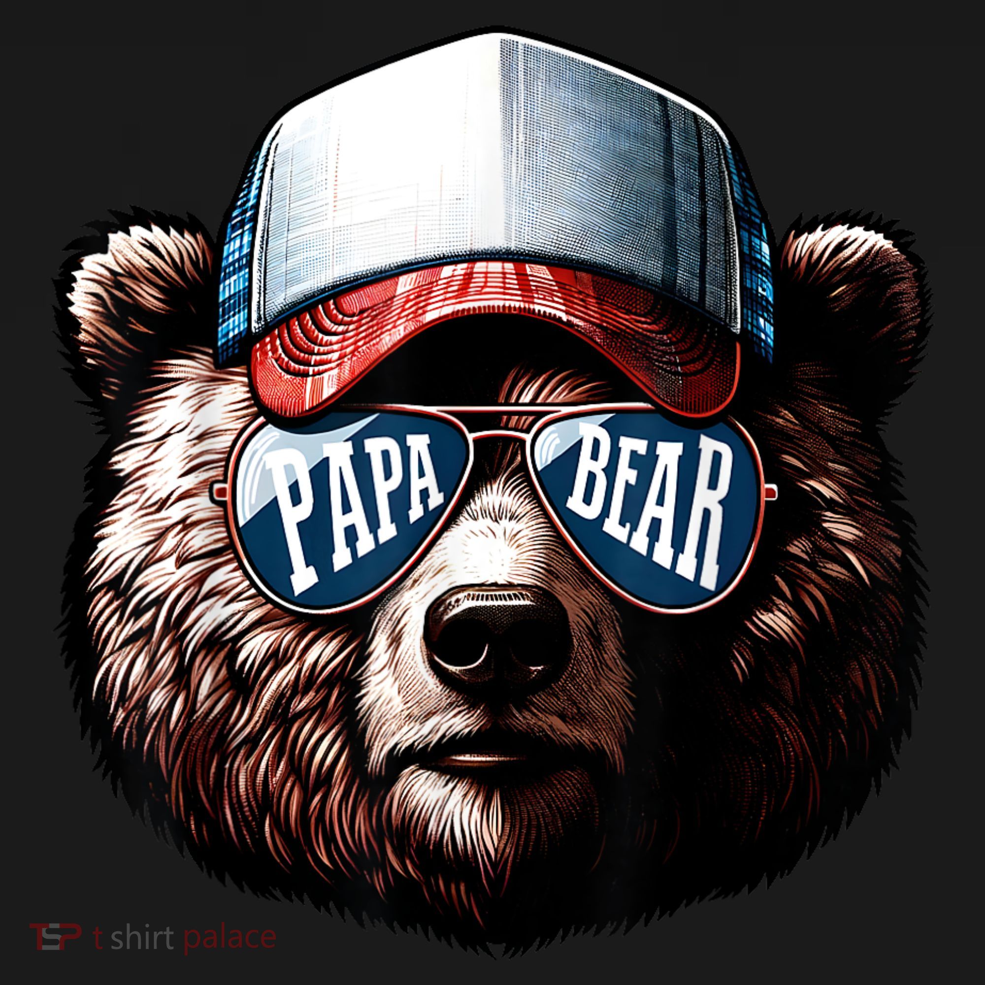 Papa Bear Face Fathers Day Daddy Bear Tote Bag