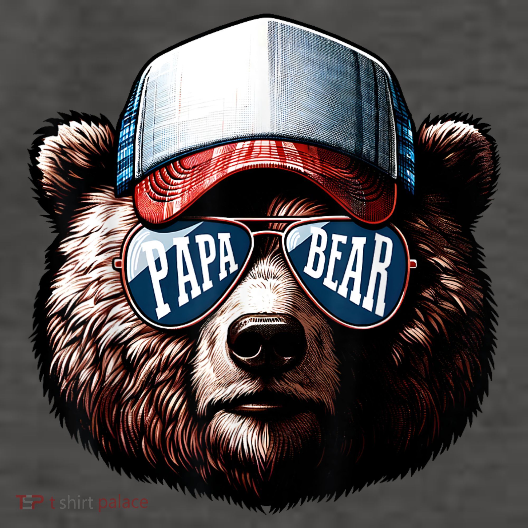 Papa Bear Face Fathers Day Daddy Bear Vector Backpack