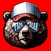 Papa Bear Face Fathers Day Daddy Bear Santa Hat thumb 1