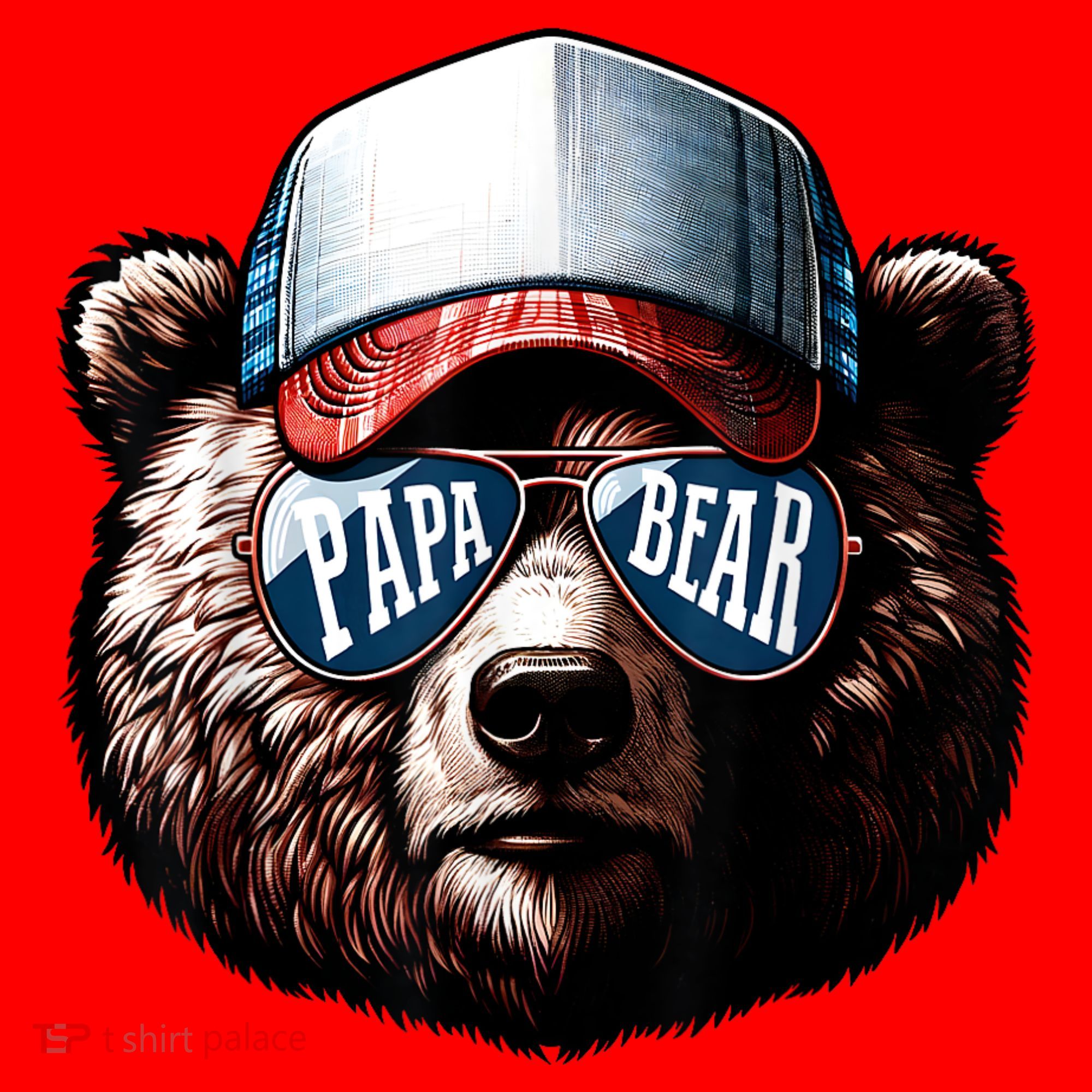 Papa Bear Face Fathers Day Daddy Bear Santa Hat