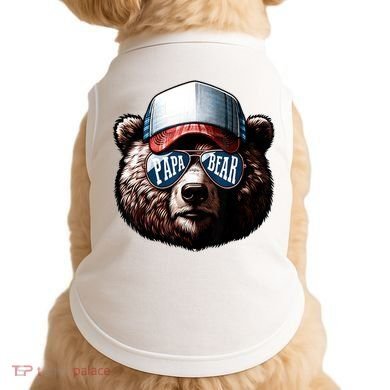 Papa Bear Face Fathers Day Daddy Bear Doggie Tank