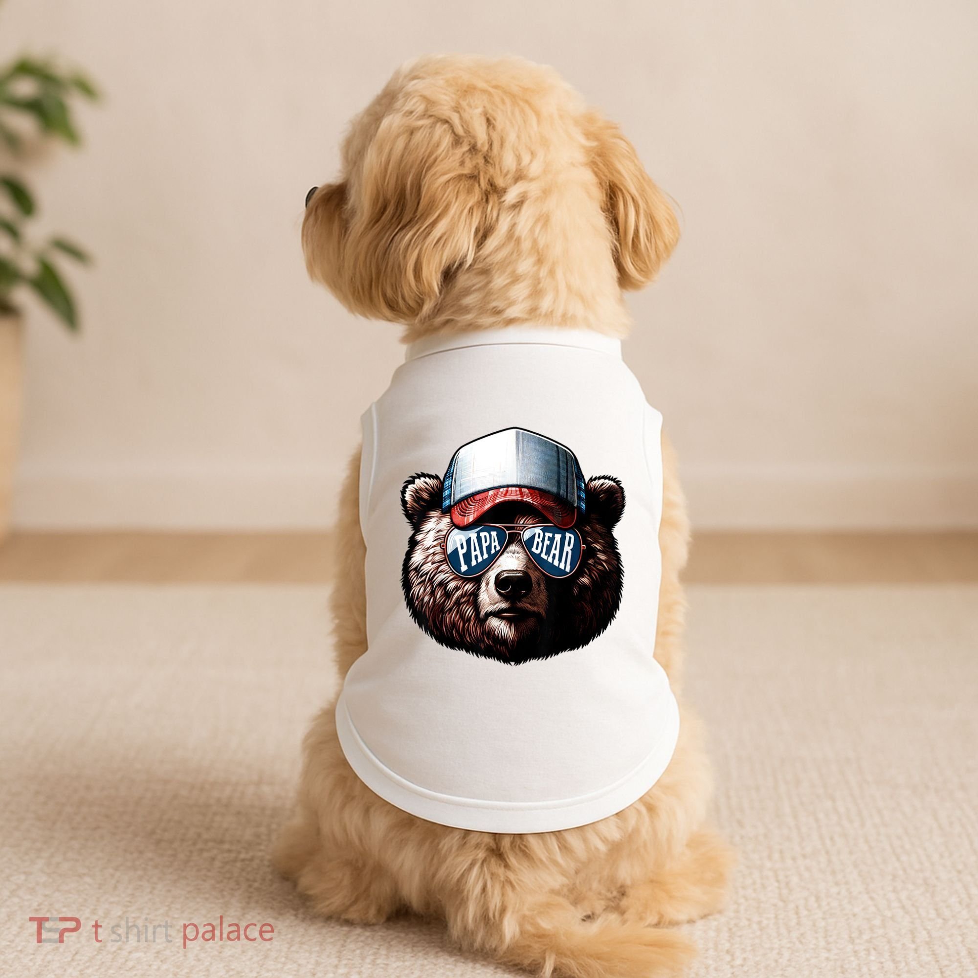 Papa Bear Face Fathers Day Daddy Bear Doggie Tank