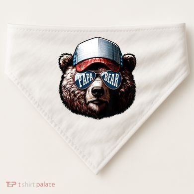 Papa Bear Face Fathers Day Daddy Bear USA-Made Doggie Bandana