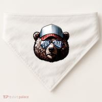 Papa Bear Face Fathers Day Daddy Bear USA-Made Doggie Bandana thumb 0