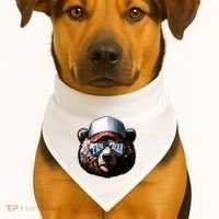 Papa Bear Face Fathers Day Daddy Bear USA-Made Doggie Bandana thumb 1