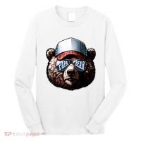 Papa Bear Face Fathers Day Daddy Bear Long Sleeve Shirt thumb 0