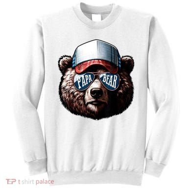 Papa Bear Face Fathers Day Daddy Bear Sweatshirt